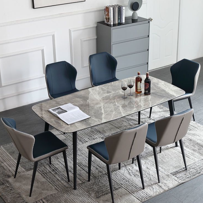 Simplistic Rectangular Slate Stone Dining Table for 4 People/Seats 2/Seats 10, Scratch-proof, Standard Height - image 4