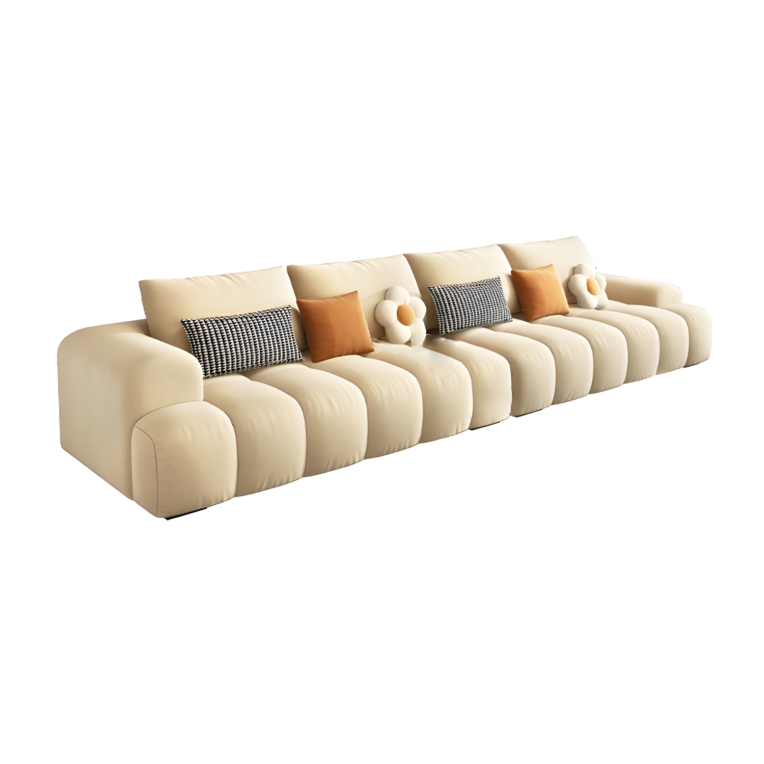 Modern Suede Sectional Sofa with Black Pine Wood Frame and Scratch Resistant Design - image 7