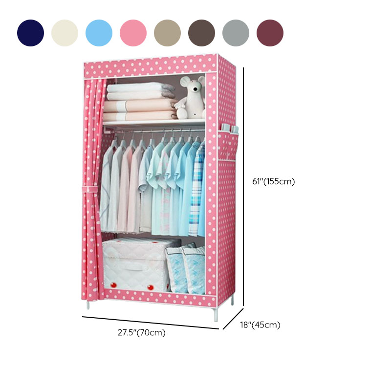 Modish Alloy Unfixed Wardrobe Closet with Interior Shelves and Clothing Rod - image 12