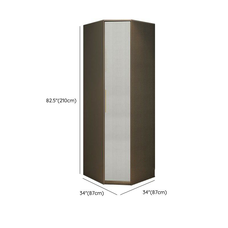 Contemporary Grey Wood Freestanding Cabinet Armoire with Lock, Interior Shelves & Soft Close Drawer - image 17
