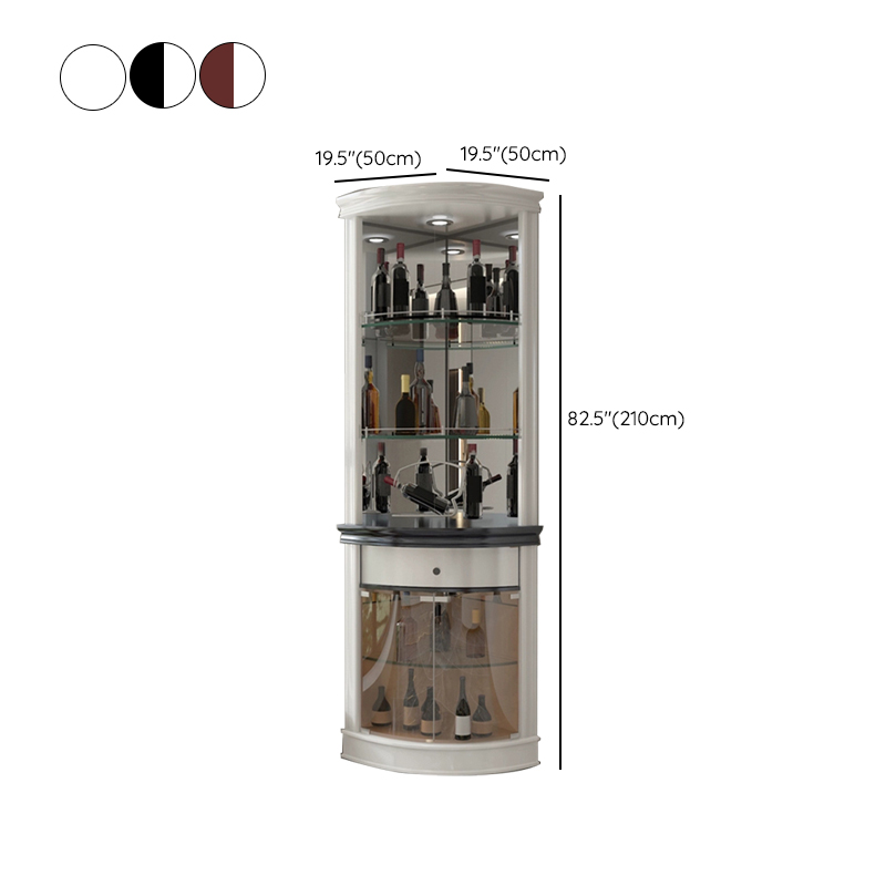 Circular Corner Glass Accent Cabinet with Clear Glass Doors and 3 Shelves - image 9