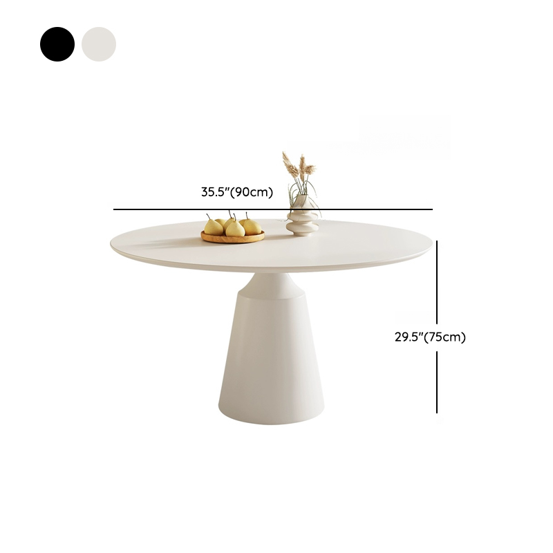 Scratch-defiant Fixed Circular Dining Table for 2 People/4 People with a Chalk/Charcoal Slate Stone Tabletop in a Contemporary Style - image 13