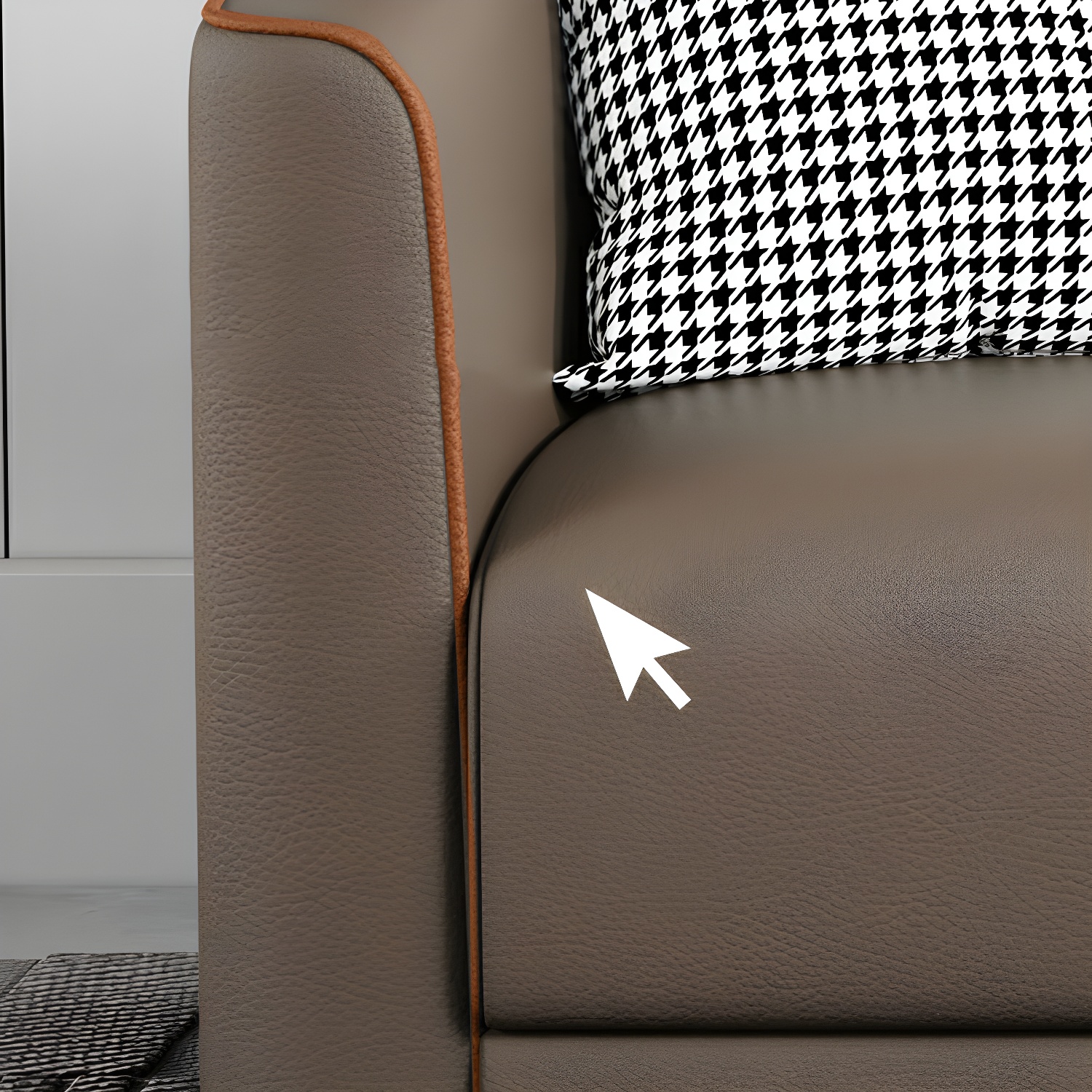 Tuxedo Arm Sofa with Tight Back 25.98" High Contemporary Faux Leather - image 17