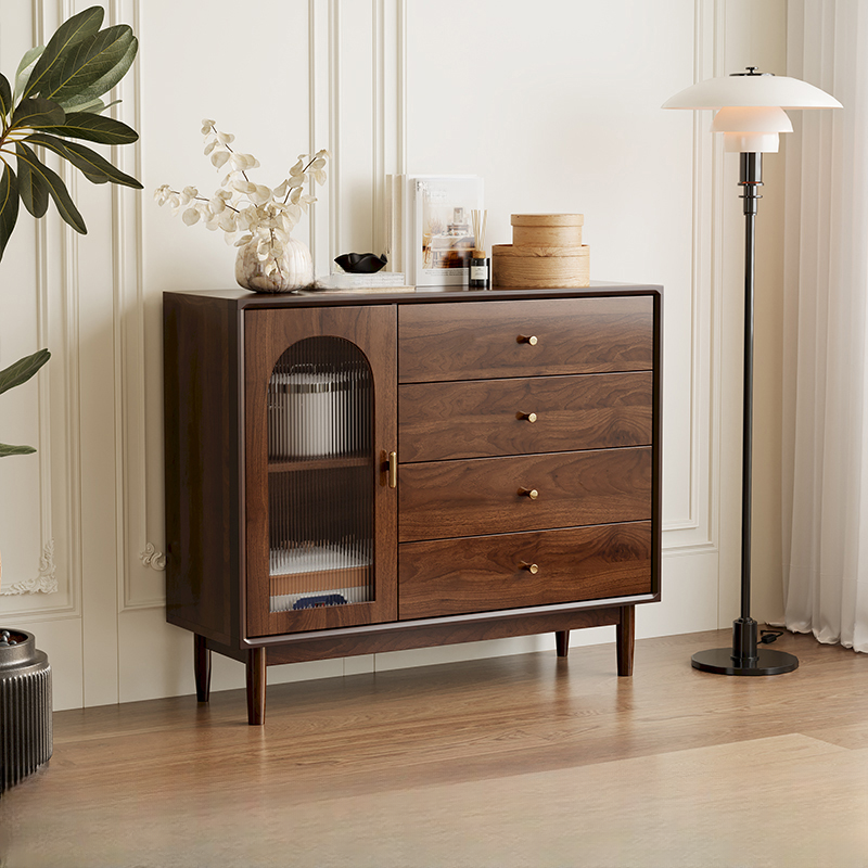 Independent Composite Wood Utility Storage Cabinet with Cabinet, Glass Door, Flexible Shelf, and Cabinet Knobs in Cocoa - image 8