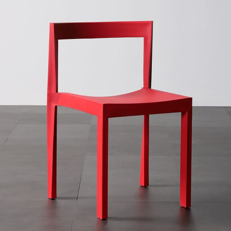 Simplistic Side Chair with Cerulean/Olive Green/Crimson Polymer Legs and Stackable Uncovered Back - image 6