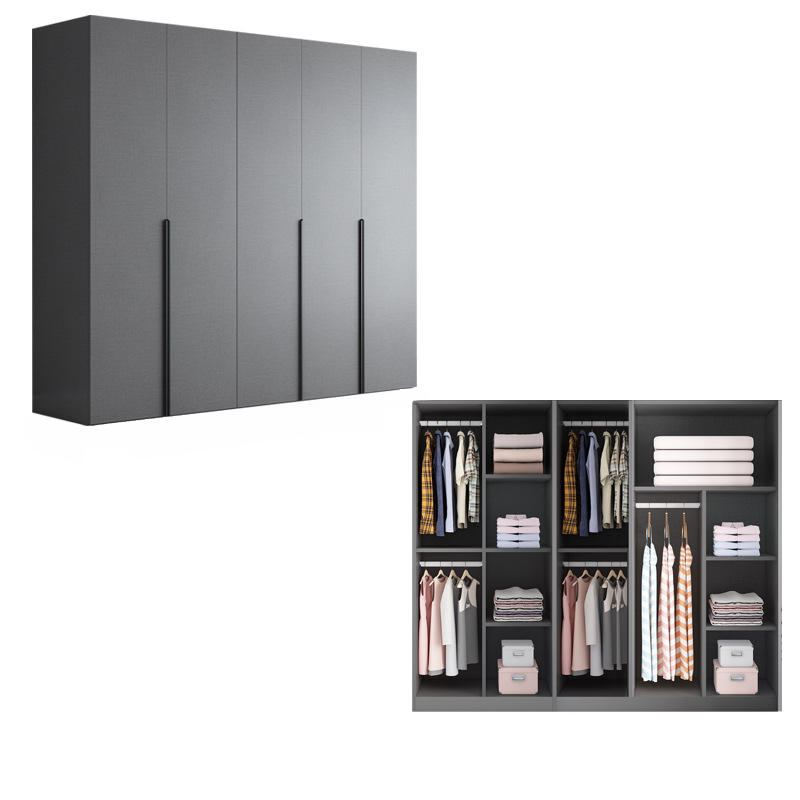 Trendy Dove Grey Wooden Wardrobe with Interior Shelves, Soft Close Door & Hanging Rod - image 13