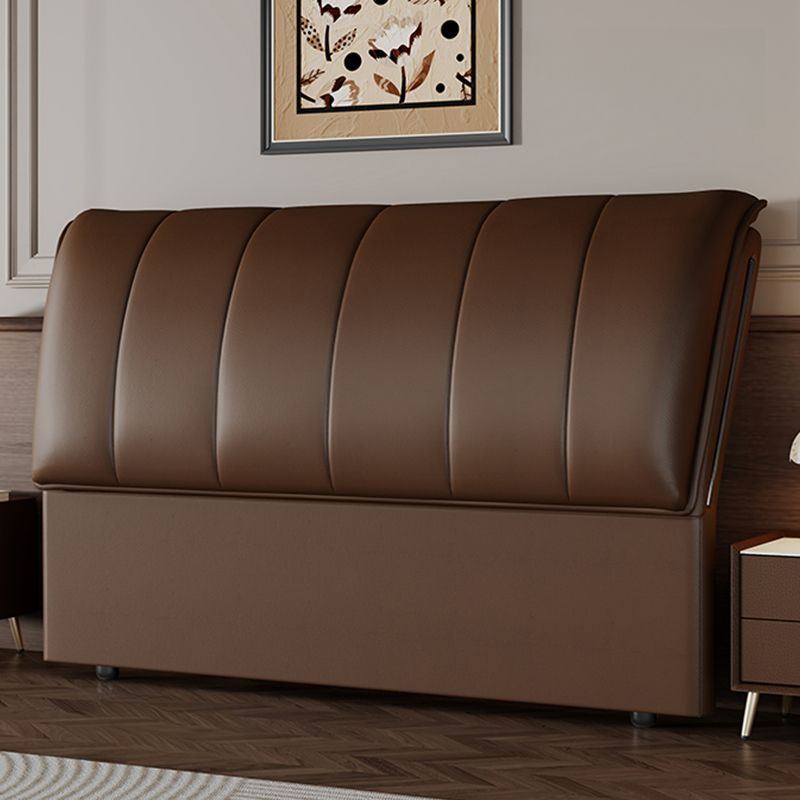 Trendy Panel Headboard in Natural Wood with No Distressing, Rectangle Shape for Queen/Full Bed, Featuring Sponge Upholstery and Standard Height - image 3