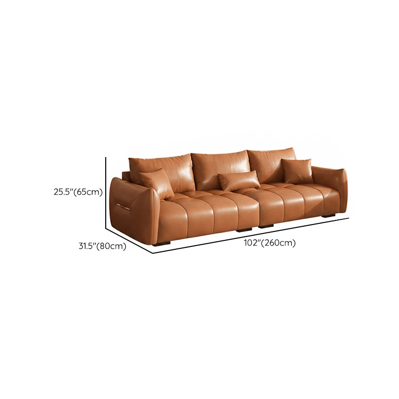 Contemporary Cocoa Standard Sofa Stain Resistant Solid Color with 2 Pillows for 5-seater/Seats 4/3-seater - image 21