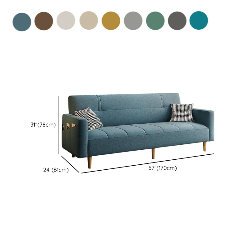 Standard Sofa/Loveseat in Cotton Linen with Light Gray/Cerulean/Olive Green Upholstery and Arm - image 19