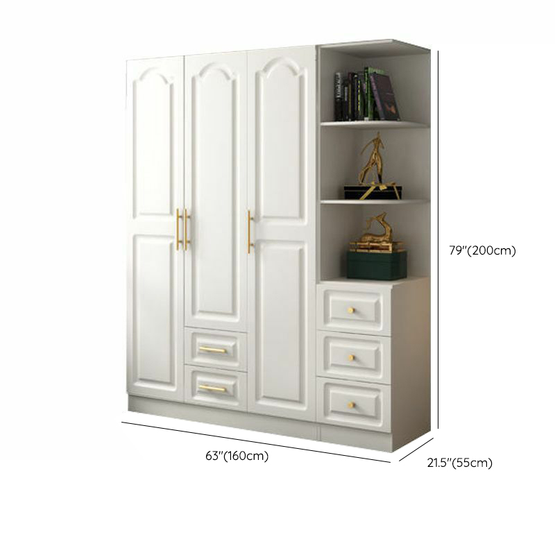 Contemporary Wood Chalk Wardrobe Closet with Interior Shelves&Clothing Rack&3-Drawer/6 Drawers/5-Drawer - image 21