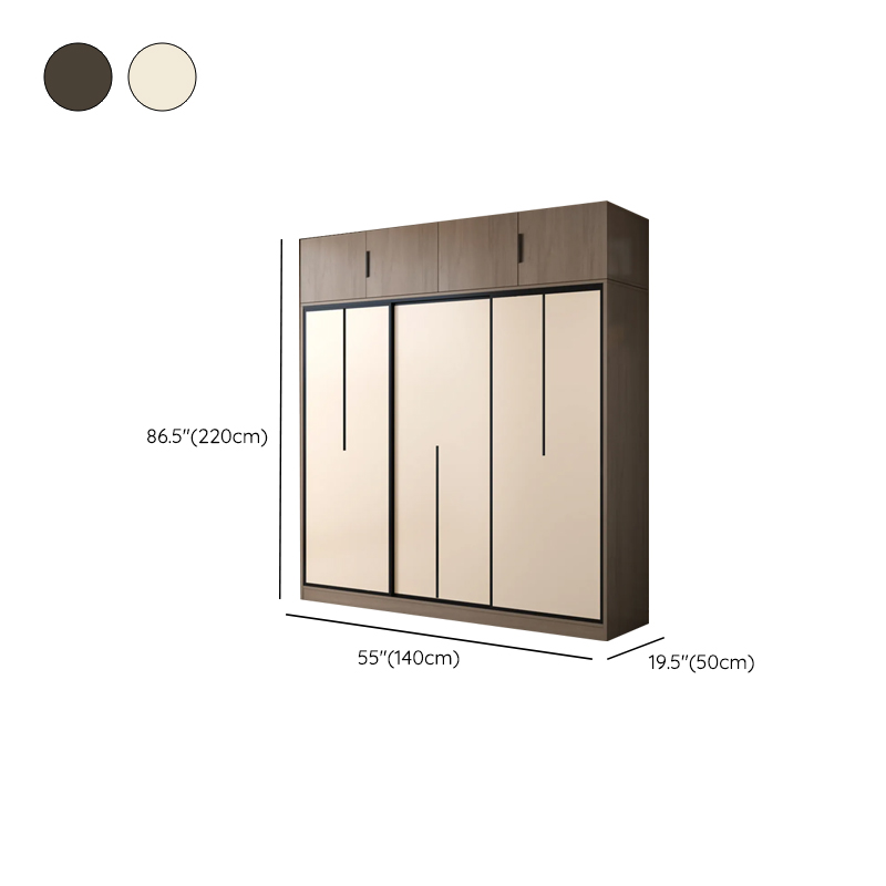 Minimalist Manufactured Wood Independent Wardrobe Closet with Soft Close Door, Interior Shelves, and Clothing Rod - image 15