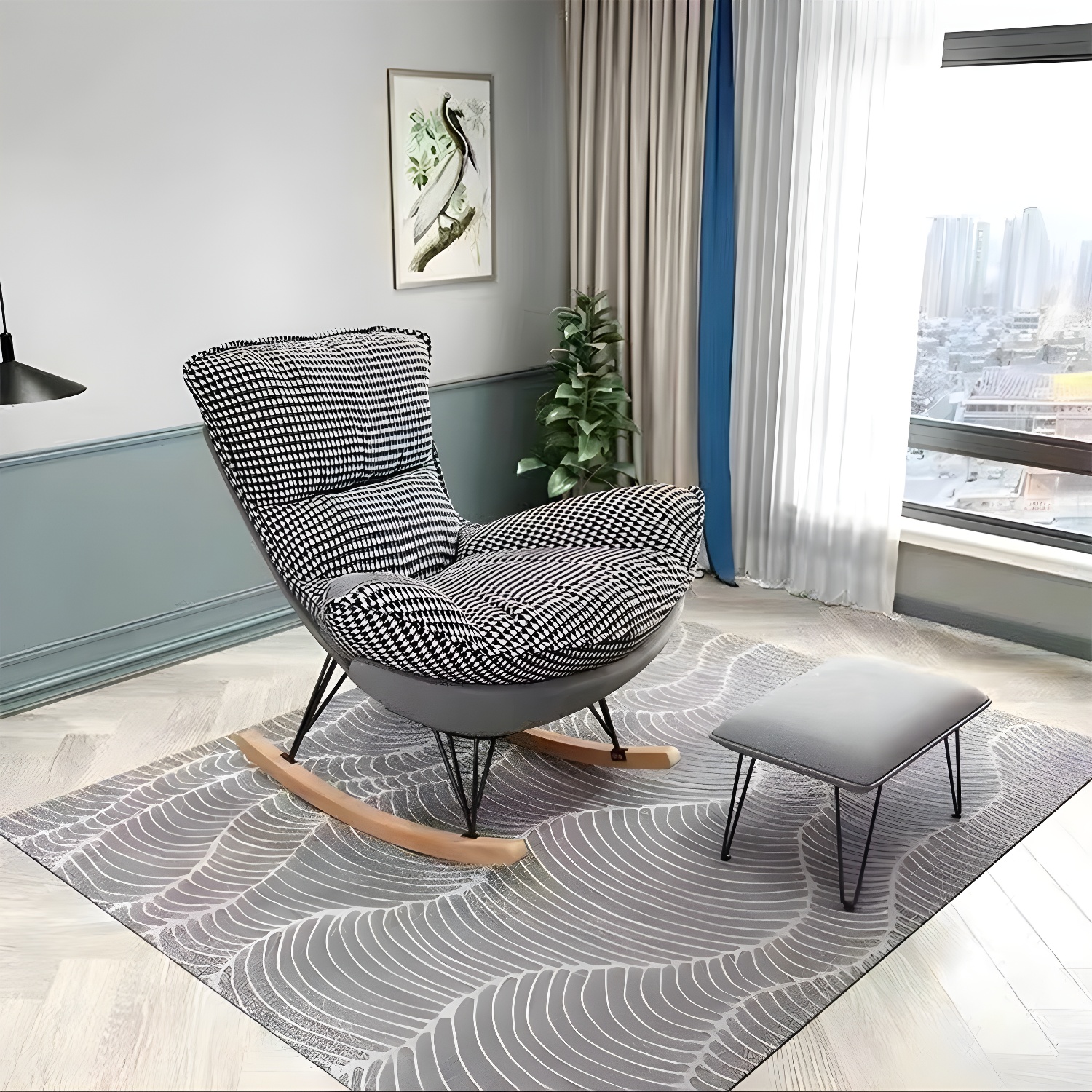 Modern Style Rocking Chair Indoor Sofa Rocking Chair for Living Room - image 5
