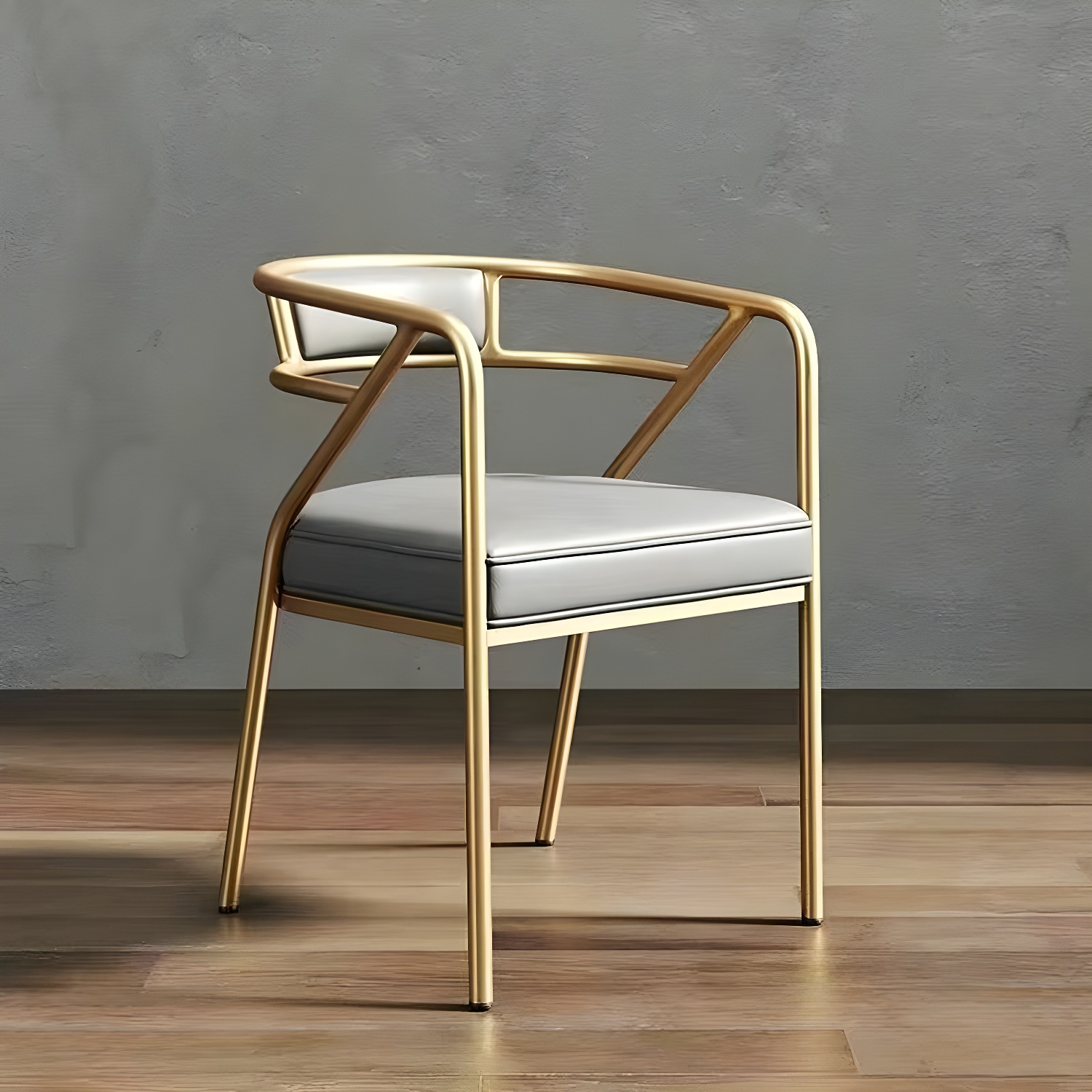Glam Upholstered Arm Chair with Brass/Gold Legs for Kitchen & Dining - image 7