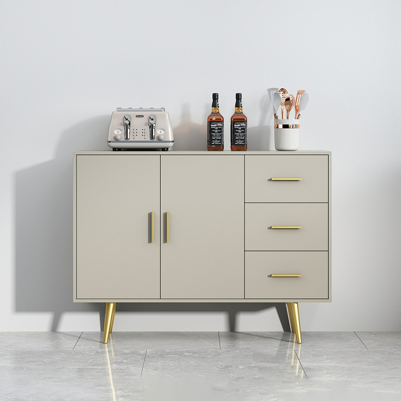 Floor Freestanding Buffet Table with Kitchen Appliance Storage for Living Room in a Glam Style