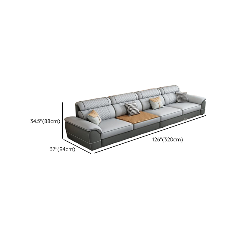 Modern Simple Style Straight/L-Shape Horizontal/Reversible Sofa Couch/Sofa Chaise in Grey with Water-resistant and Pillow Top Arm, 2-piece/3 Pc - image 17