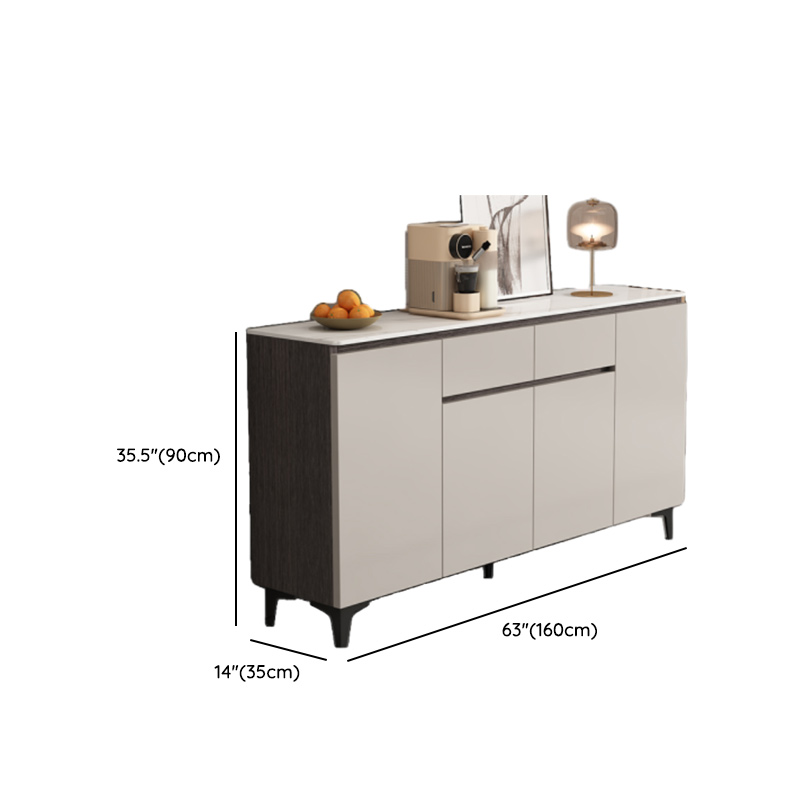 Modish Sideboard with 2 Drawers, 1 Shelf, Larder Storage, Sintered Stone Countertop, and 2/3 Doors - image 17