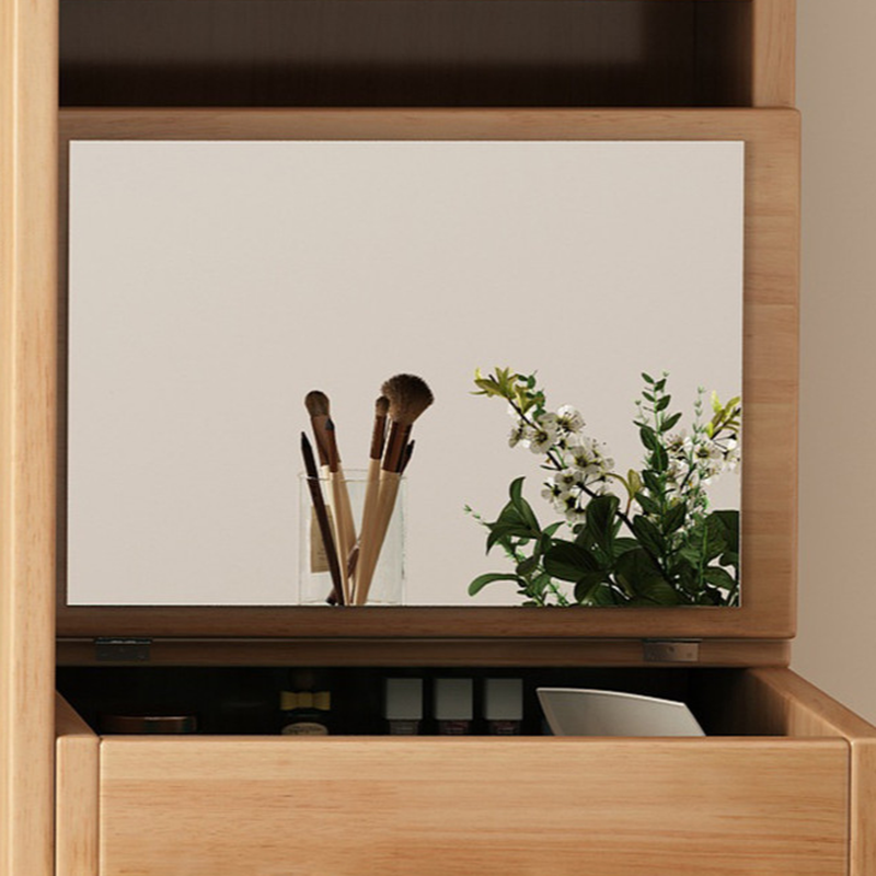 Natural Finish Cabinet Armoire with 2-Drawer - image 4