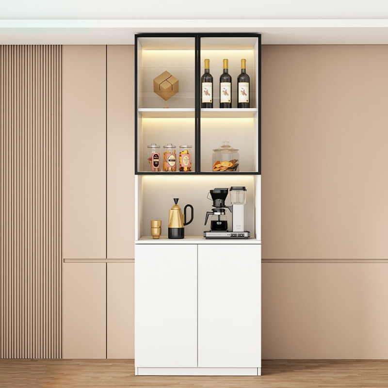 Modern White Wood Sideboard/Credenza 40cm Wide 220cm Tall - image 4