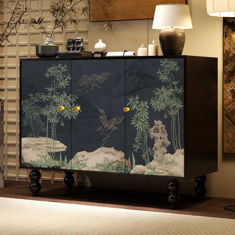 Trendy Rectangle Standalone Accent Cabinet in Ink with Manufactured Wood and Cabinet Knobs - image 13