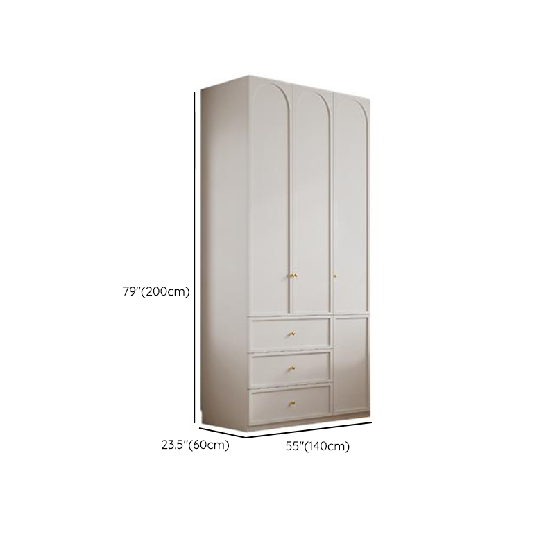 Minimalist Manufactured Wood Independent Almirah with 3-Drawer, Interior Shelves, and Clothing Rod - image 10