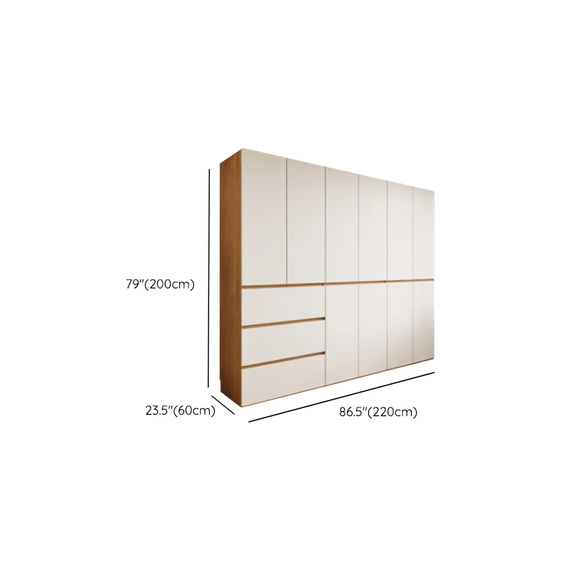 White Minimalist Laminate Wardrobe Closet with 3-Drawer/6-Drawer, Soft Close Door, Interior Shelves, and Clothing Rod - image 14