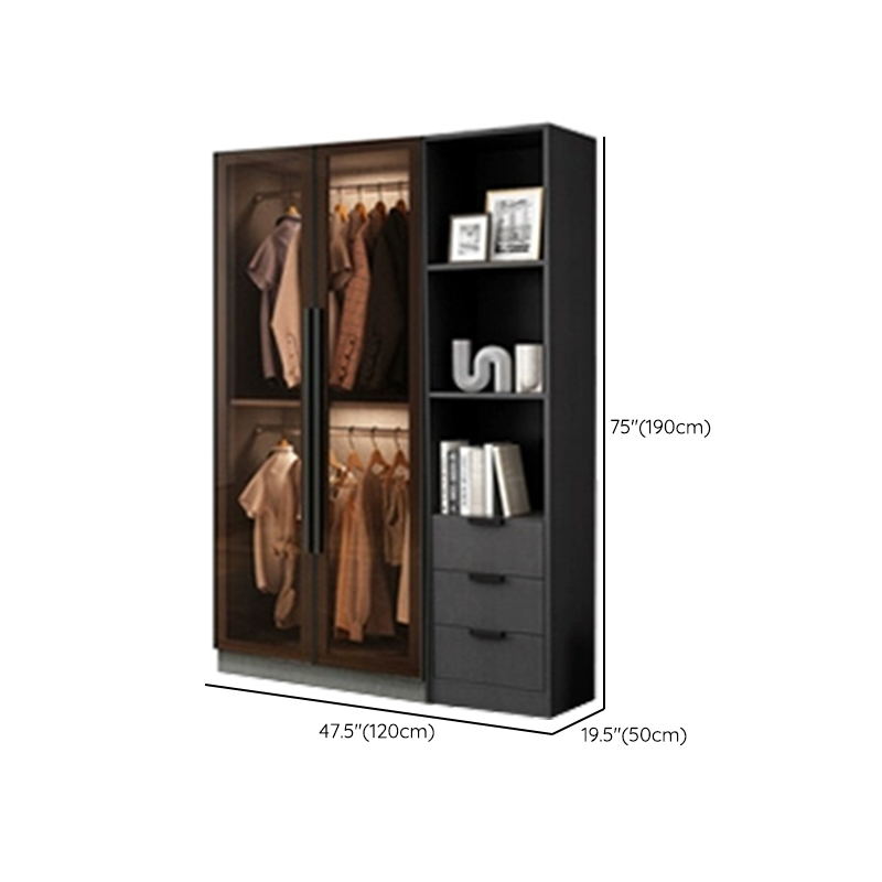 Ink Casual Lumber Wardrobe with Soft Close Door, Interior Shelves, and Hanging Rod - image 19