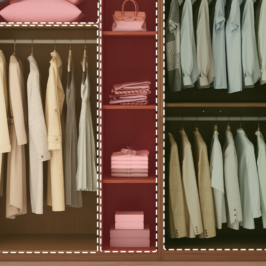 Sepia Modish Laminate Wardrobe Closet with Interior Shelves and Clothing Rod - image 3