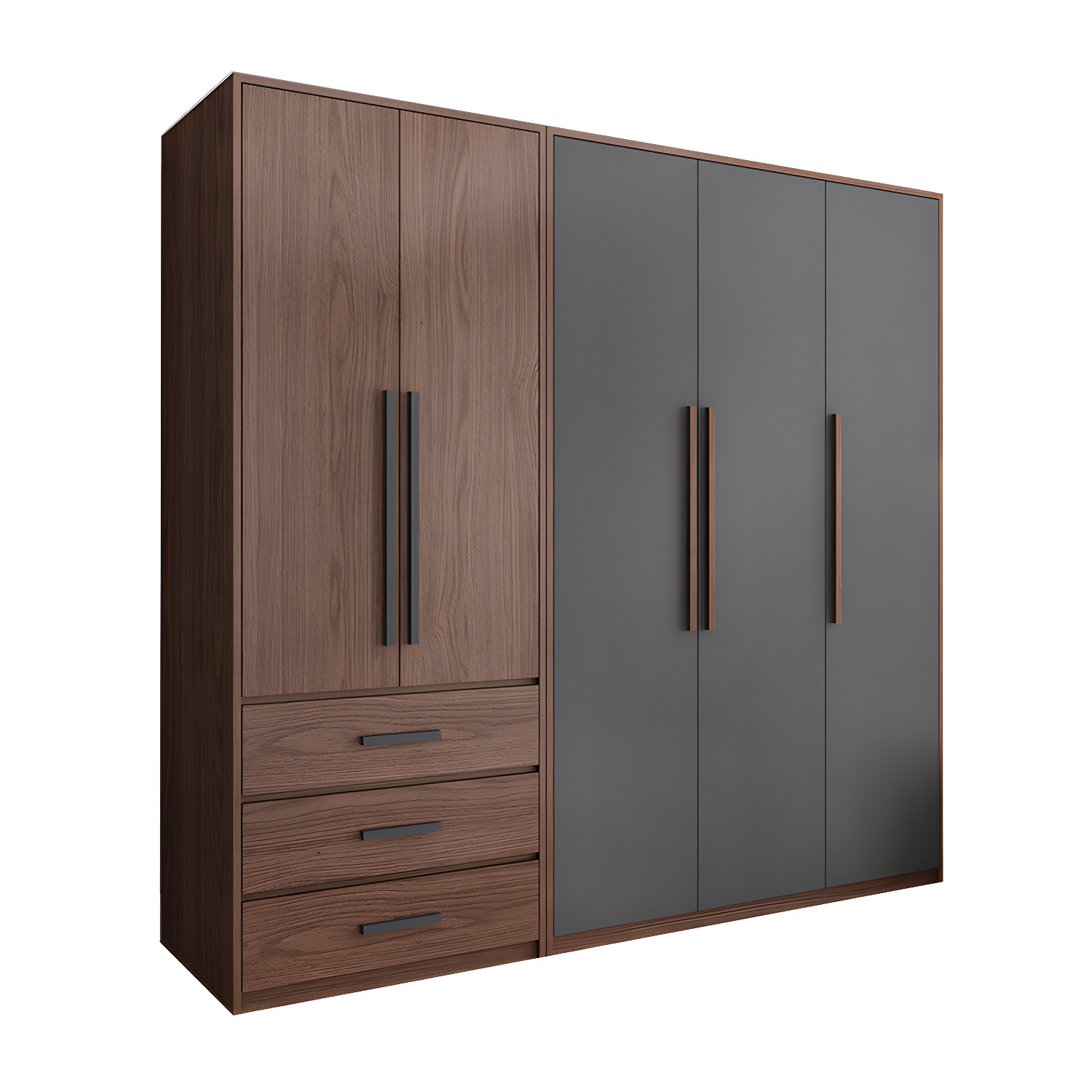 Contemporary Wardrobe with Garment Rod Engineered Wood Wardrobe Closet - image 6