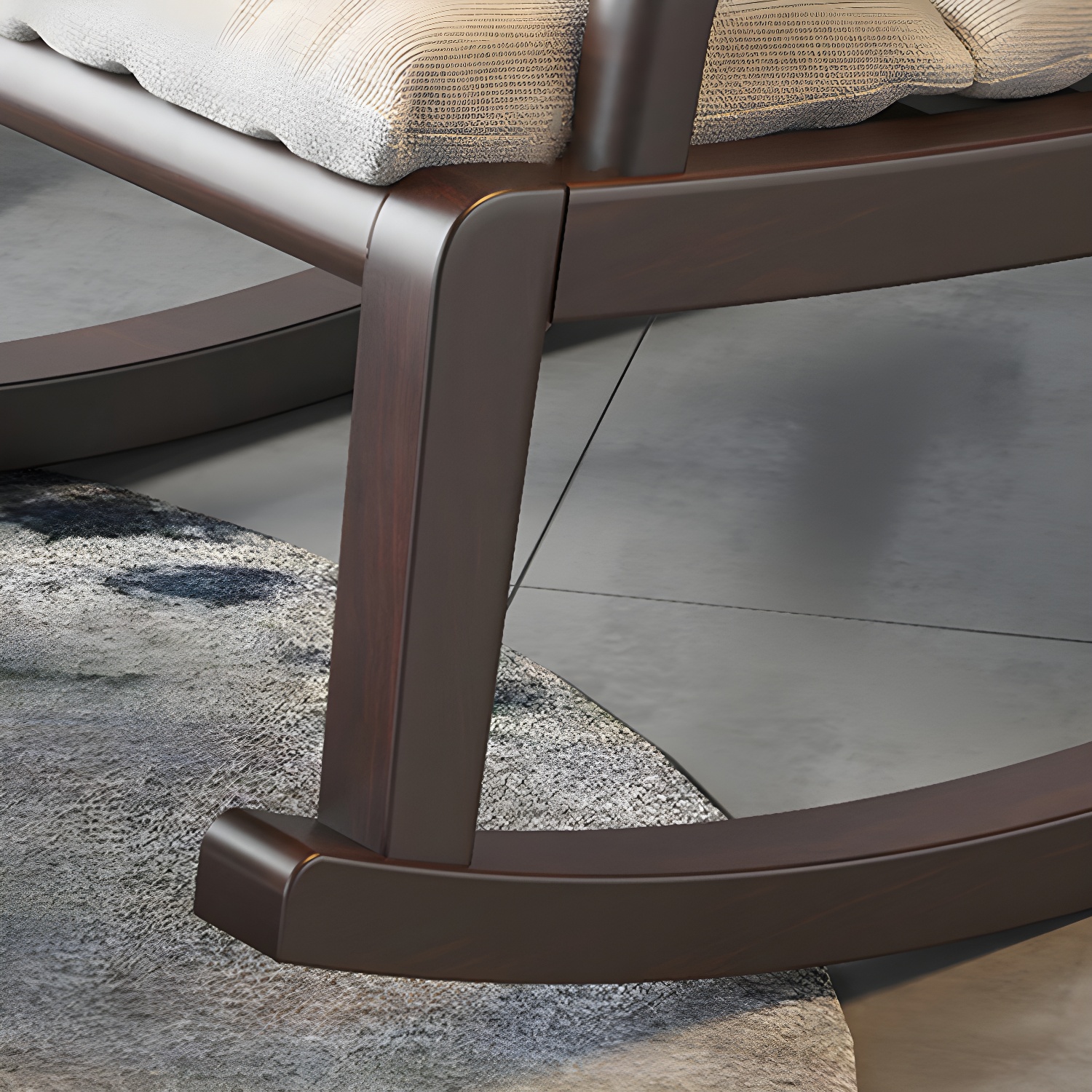 Reclining Solid Wood Living Room with Dark Legs Traditional Rocking Chair - image 14