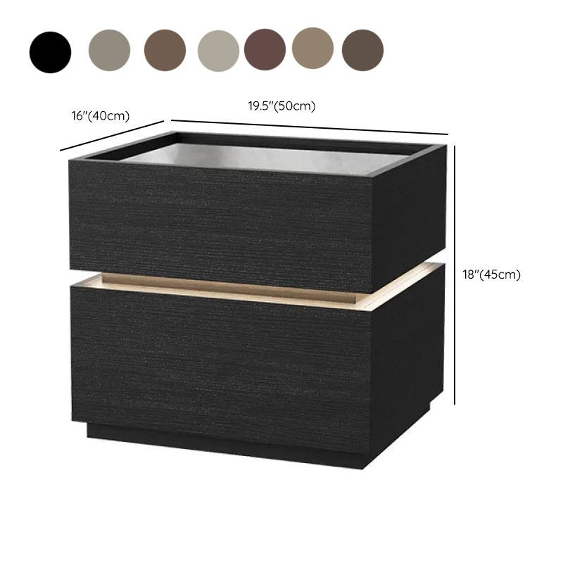 Organic Modern Nightstand With Drawer Organization with Glass Countertop and Illuminating Lighting - image 15