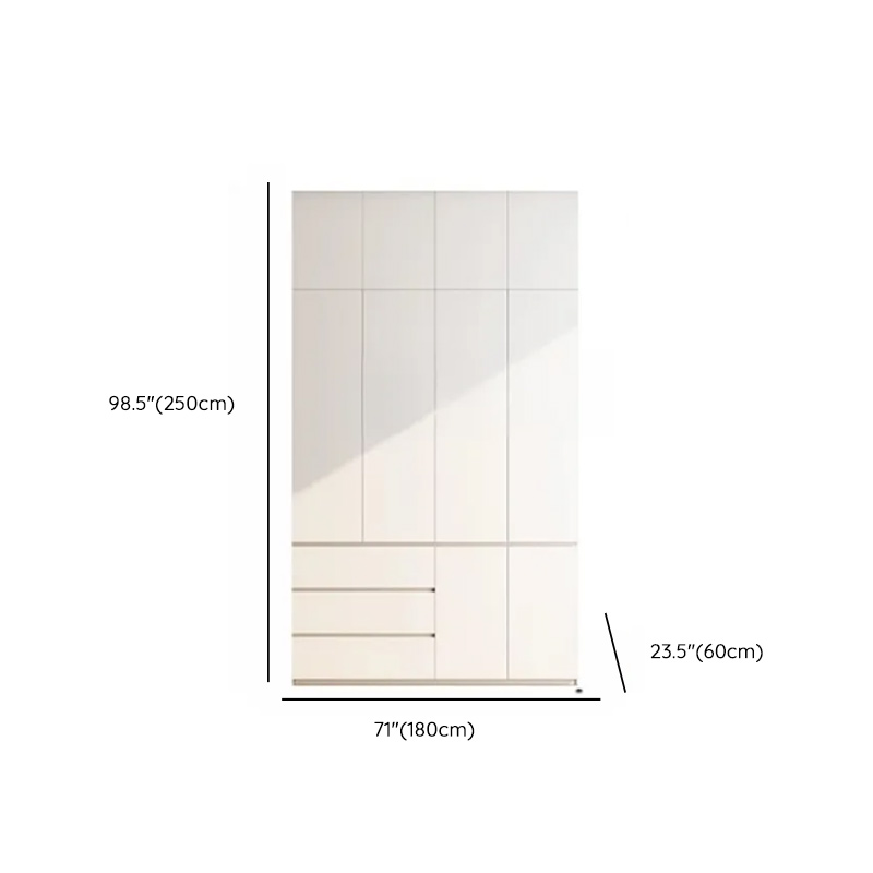 Minimalist Chalk Wooden Cabinet Armoire with Soft Close Drawer, Soft Close Door, Interior Shelves, and Clothing Rod - image 17
