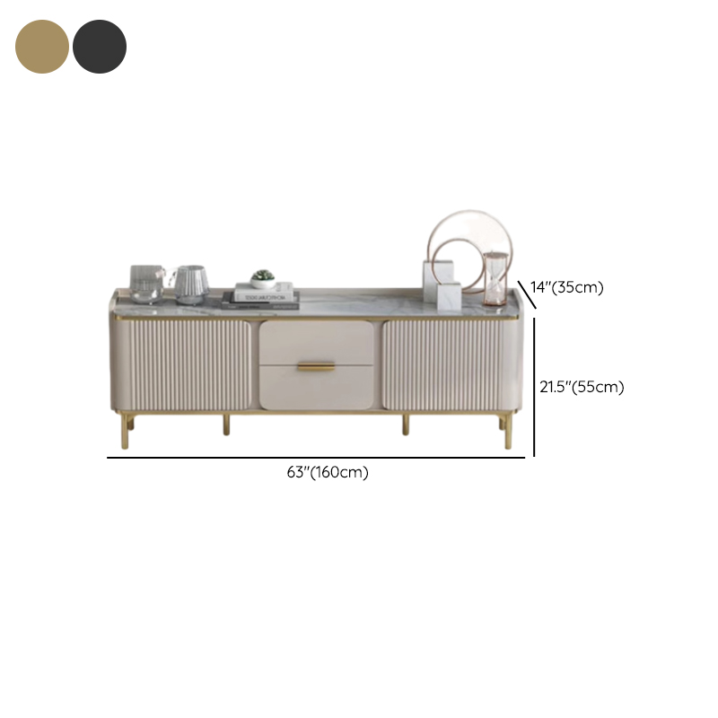 Sintered Stone Rectangular TV Stand for Sitting Room with 4-Drawer/2-Drawer, 2 Cabinets, and Cable Management - image 10