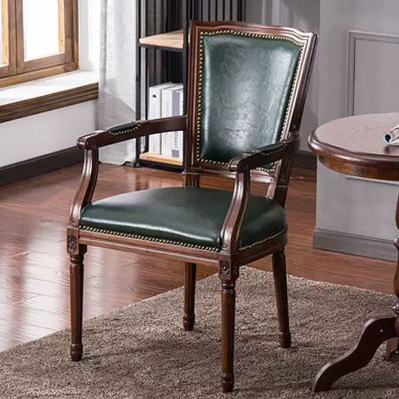 Traditional Antiqued Wood Sturdy Nailhead Trim King Louis Arm Chair/Armless Chair with Outlined and Foot Pads - image 9