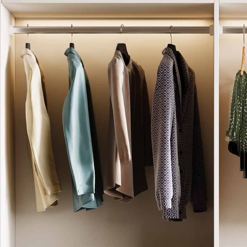 White Minimalist Manufactured Wood Independent Wardrobe Closet with Soft Close Door, Interior Shelves, and Articulated Mechanism - image 3