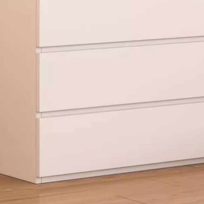 White Minimalist Manufactured Wood Wardrobe Closet with Soft Close Drawer, Soft Close Door, Interior Shelves, and Clothing Rod - image 3