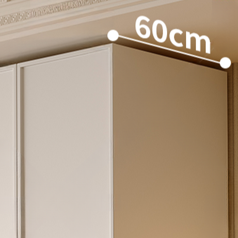 Chalk Modern Wooden Standalone Almirah with 3-Drawer, Interior Shelves, and Hanging Rod - image 3