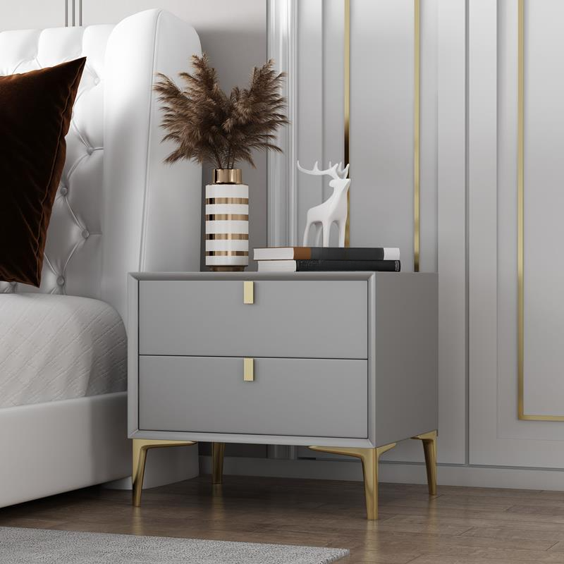 Modern Lumber Nightstand With Drawer Storage & Leg, 3 Drawers/2 Drawers - image 6