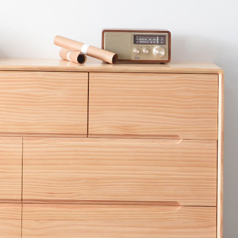 Five-Drawer Wooden Dresser, Natural Color, Modern Design, 50in Length, Pre-Drilled - image 14