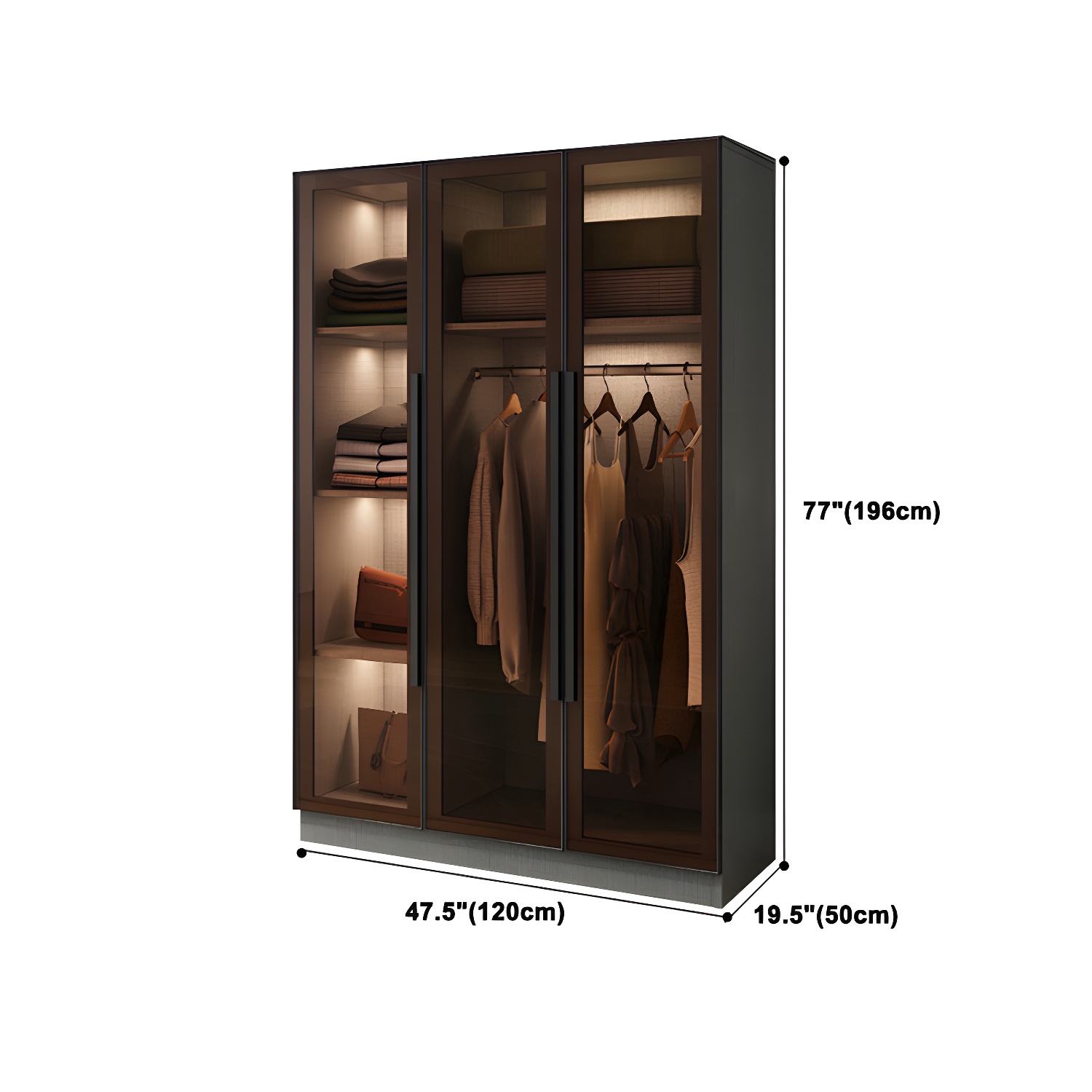 Modern Style Storage Cabinet Mirrored Finish Cabinet with Glass Door - image 13