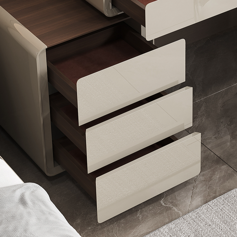 Modish Large/Standard Vanity Set in Gray with 5/8 Drawers, Polymer Frame, Mirror Lights, and Chair - image 6