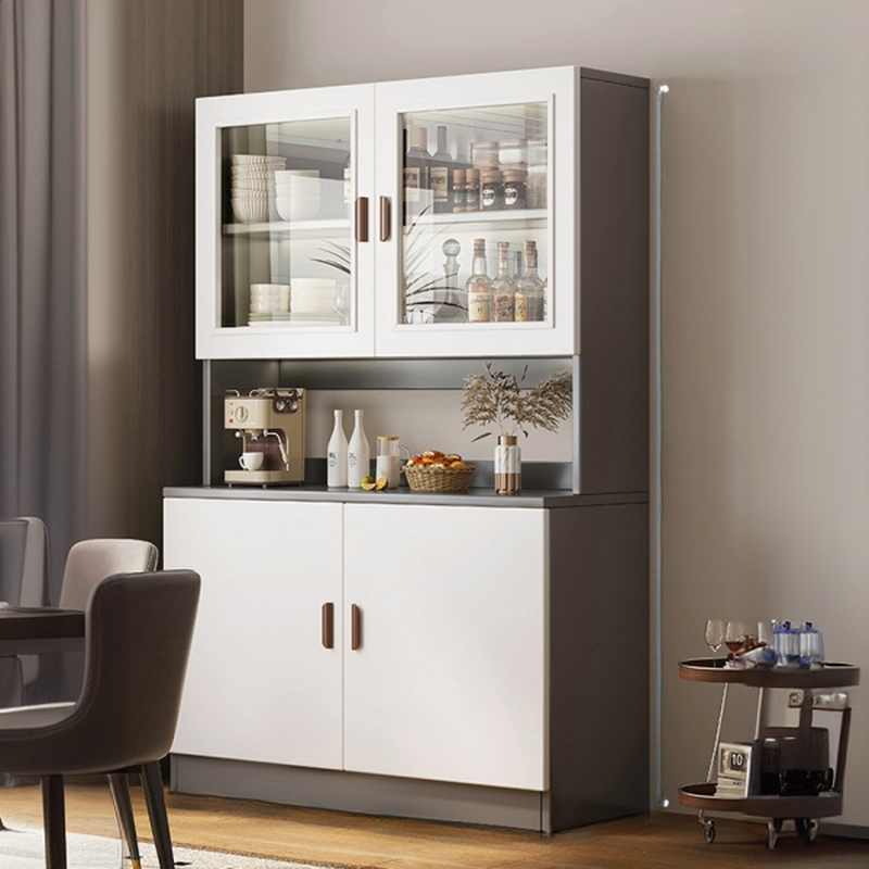 Modish Sideboard/Microwave Shelf Cabinet with Multiple Drawers, Narrow Size, 1 to 3 Shelves, Larder Storage, Timber Countertop, and Various Doors - image 3