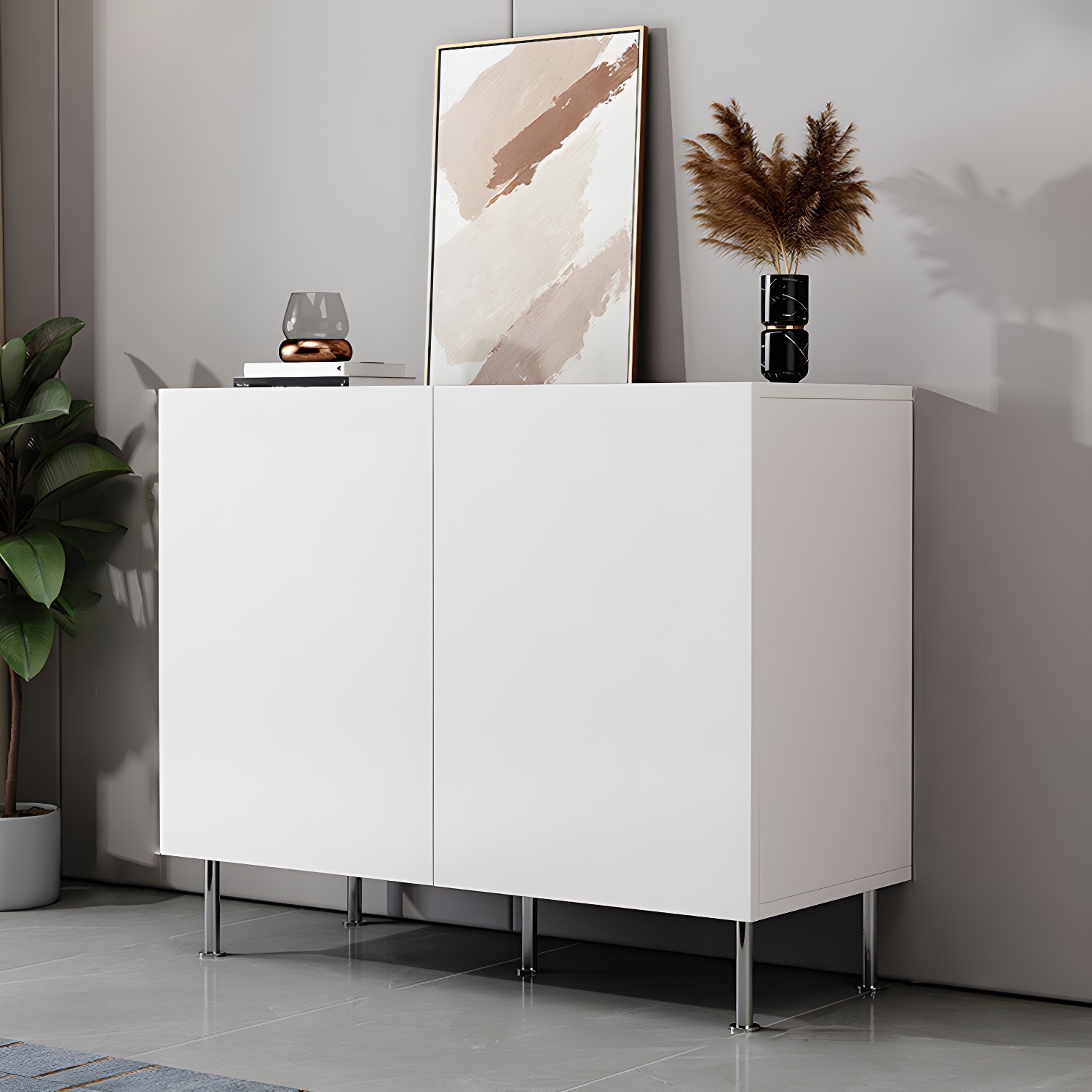 Adjustable Cabinets Sideboard Engineered Wood Sideboard for Living Room