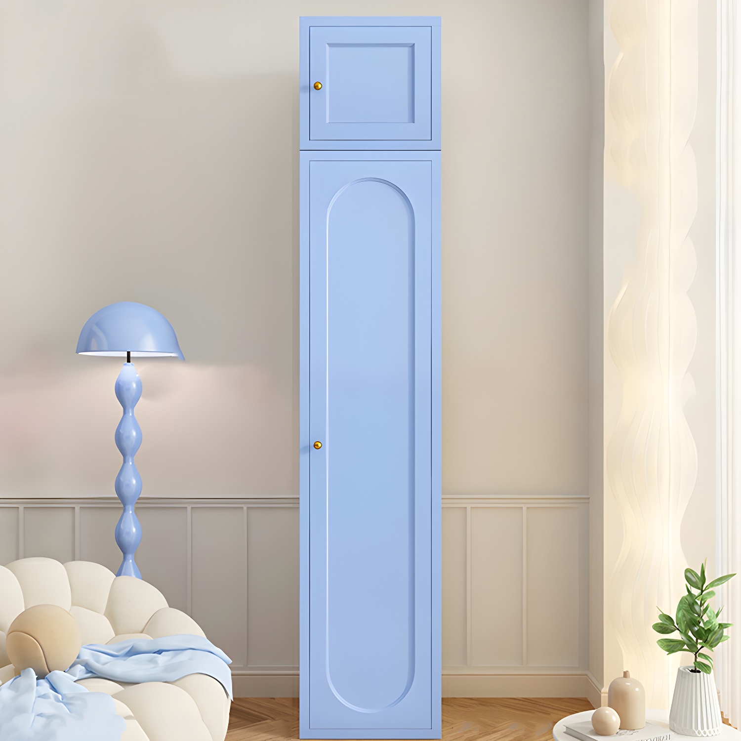 Stylish Wardrobe Armoire with Clothing Rod and Adjustable Shelves - image 4