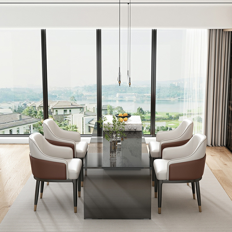 Stylish Modern Sloped Arm Chair for Kitchen & Dining with Low Back and Arms - image 9