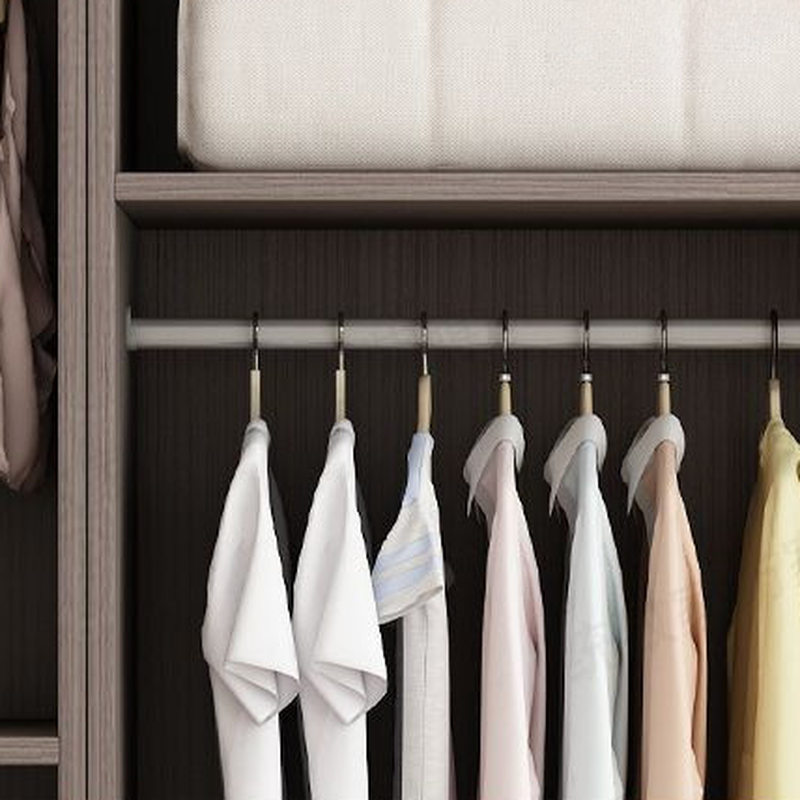 Modern Lumber Wardrobe Armoire with Soft Close Drawer, Soft Close Door, Interior Shelves, and Hanging Rod - image 4