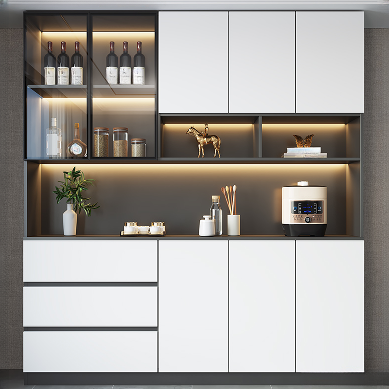 Standard/Wide Chalk 3 Drawers Closet 2 Shelves/1 Shelf Glass Doors Functional Storage Cabinet Sideboard