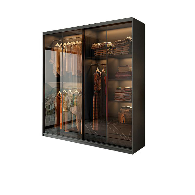 Trendy Charcoal Interior Shelves with Soft Close Drawer and Soft Close Door Timber Cabinet Armoire - image 5