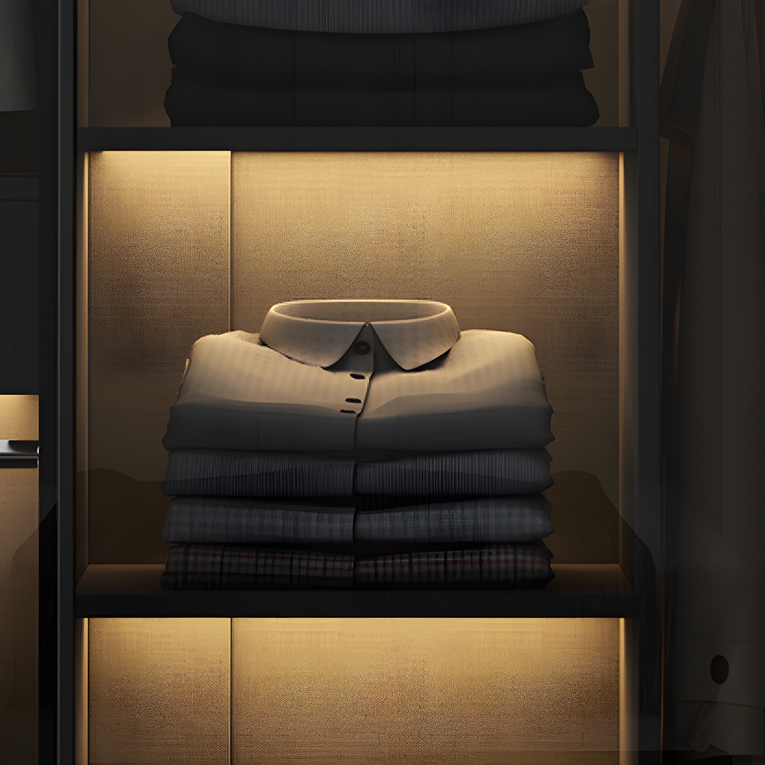 Modern Style Glass Wardrobe 1-Drawer Bedroom Wardrobe Closet - image 10