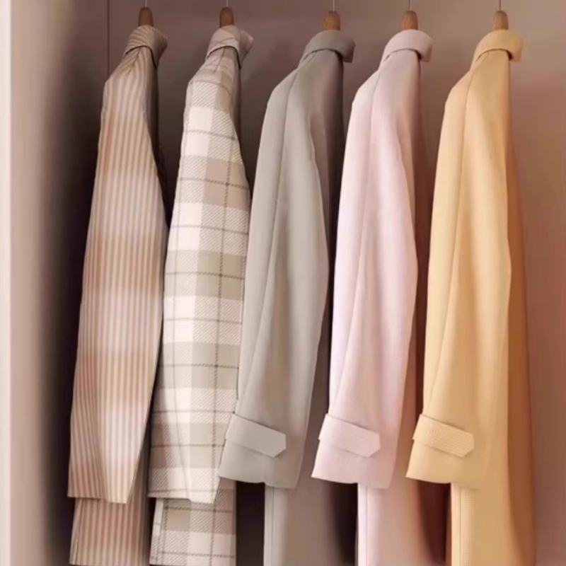 White Minimalist Manufactured Wood Wardrobe Closet with 2 Drawers, Interior Shelves, and Clothing Rod - image 3