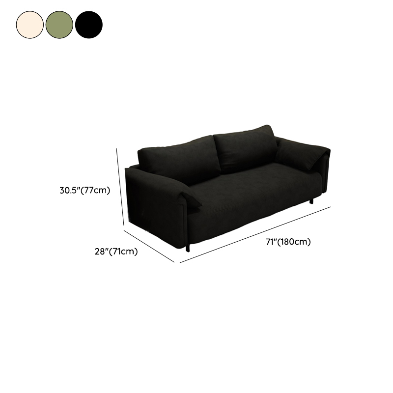 Modern Solid Color Tear Resistant Standard Sofa/Loveseat in Black/Ivory for 3-seater/Seats 2 - image 15